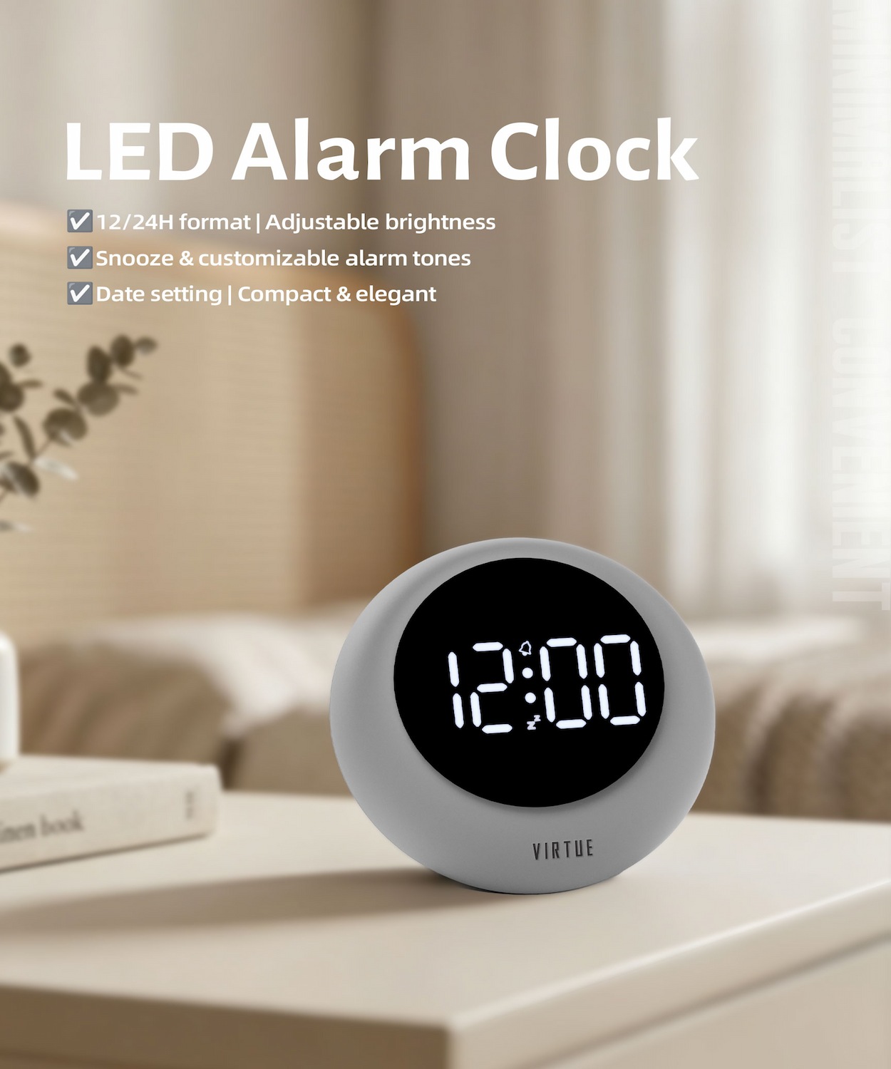 Reloj despertador LED minimalista Orb