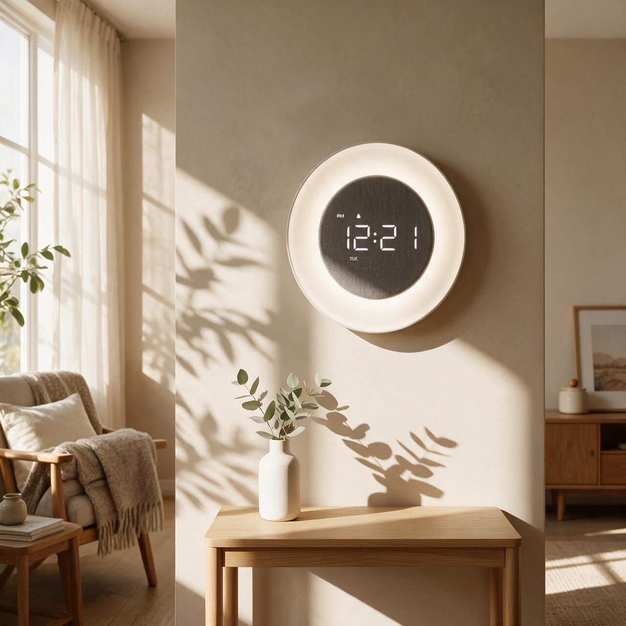 ¿Cómo combina un reloj de pared moderno la tecnología avanzada con un diseño interior elegante?